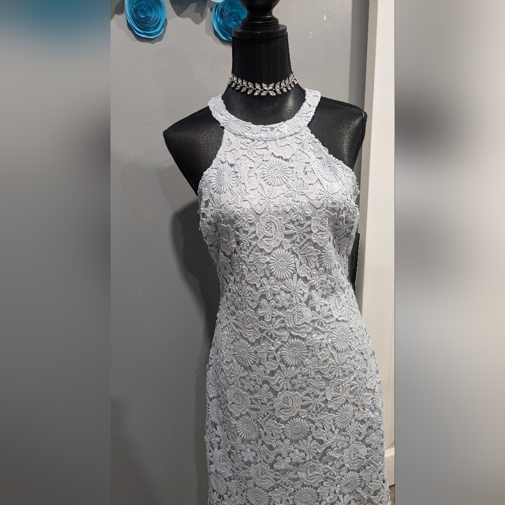 Lulu's Love Poem Light Blue Lace Dress - Picture 2 of 7